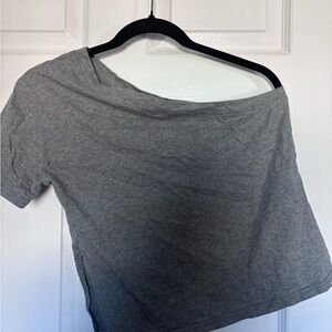 Women's Off-Shoulder Short Sleeve Top - Gray